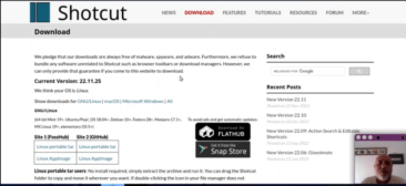 Sitio oficial editor shotcut